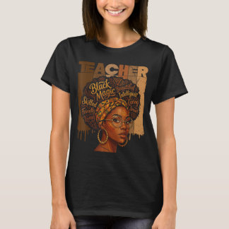 Zwarte Geschiedenis Leraar Afro Vrouw Afro-Amerika T-shirt