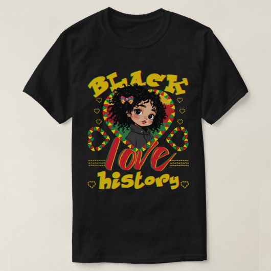 Zwarte Geschiedenis Liefde T-shirt (Design voorkant)