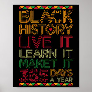 Zwarte Geschiedenis Live Leren Maak Het 365 Dagen Poster