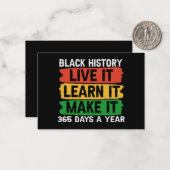 Zwarte geschiedenis Live Ontdek het 365 dagen Notitiekaartje (Voorkant / Achterkant in situ)