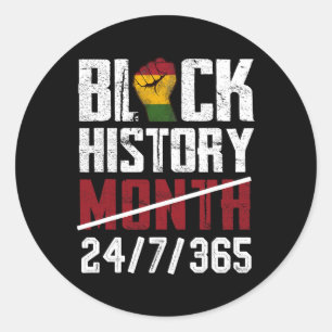 Zwarte Geschiedenis Maand 247365 Cadeaus Afro-Amer Ronde Sticker