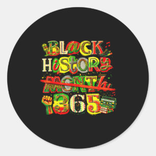 Zwarte geschiedenis maand 365 retro culturele trot ronde sticker
