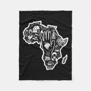 Zwarte Geschiedenis Maand Afrika Kaart Ontwerp Een Fleece Deken