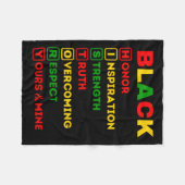 Zwarte Geschiedenis Maand Afrikaanse Amerikaanse P Fleece Deken (Voorkant (Horizontaal))