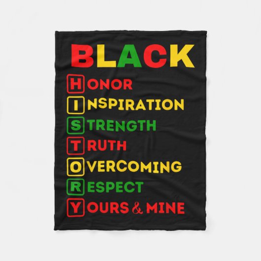 Zwarte Geschiedenis Maand Afrikaanse Amerikaanse P Fleece Deken (Voorkant)