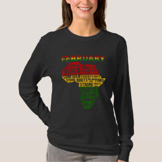 Zwarte geschiedenis Maand Afrikaanse kaart kleuren T-shirt