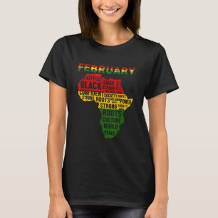 Zwarte geschiedenis Maand Afrikaanse kaart kleuren T-shirt