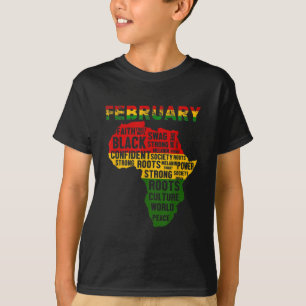 Zwarte geschiedenis Maand Afrikaanse kaart kleuren T-shirt