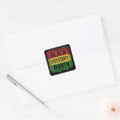 Zwarte geschiedenis Maand Afrikaanse vlag kleuren Vierkante Sticker (Envelop)