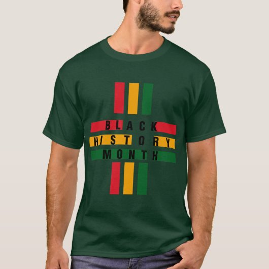 Zwarte geschiedenis Maand Afrikaanse vlag T-Shirt (Voorkant)