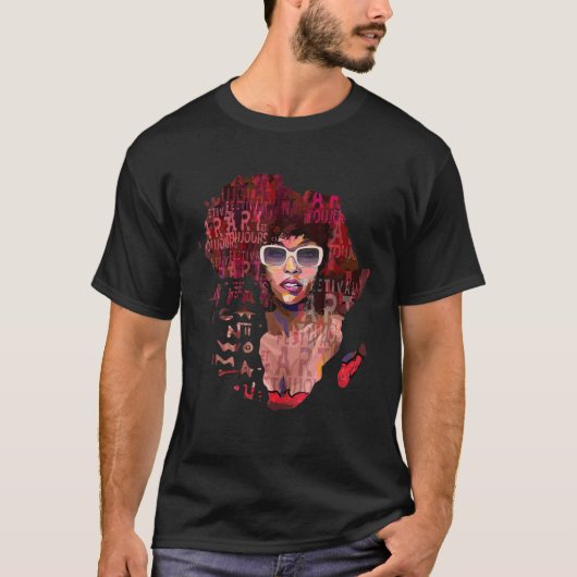 Zwarte Geschiedenis Maand Afrikaanse vrouw Afro Bl T-shirt (Voorkant)