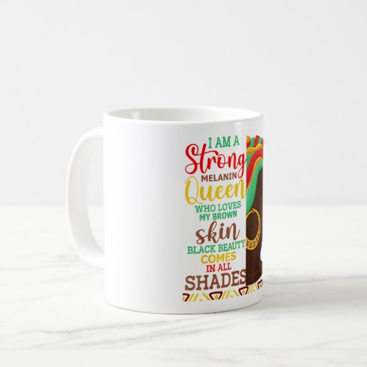 Zwarte Geschiedenis Maand Afrikaanse Vrouw Afro Ik Koffiemok (Voorkant links)