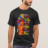 Zwarte Geschiedenis Maand Afrikaanse Vrouw Afro Ik T-shirt (Voorkant)