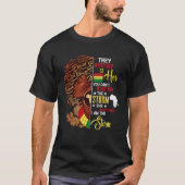 Zwarte Geschiedenis Maand Afrikaanse Vrouw Afro Ik T-shirt (Voorkant)