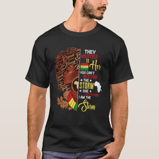 Zwarte Geschiedenis Maand Afrikaanse Vrouw Afro Ik T-shirt (Voorkant)