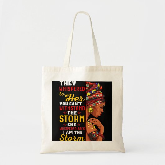 Zwarte Geschiedenis Maand Afrikaanse Vrouw Afro Ik Tote Bag (Voorkant)