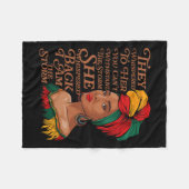 Zwarte geschiedenis maand Afrikaanse vrouw Afro ze Fleece Deken (Voorkant (Horizontaal))