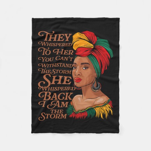 Zwarte geschiedenis maand Afrikaanse vrouw Afro ze Fleece Deken (Voorkant)