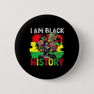 Zwarte Geschiedenis Maand Afrikaanse Vrouw Ik ben  Ronde Button 5,7 Cm