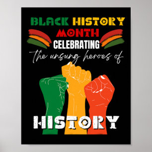 Zwarte Geschiedenis Maand Afrikaanse Vuist Amerika Poster