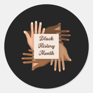 Zwarte Geschiedenis Maand Afro-Amerikaans Voor Man Ronde Sticker