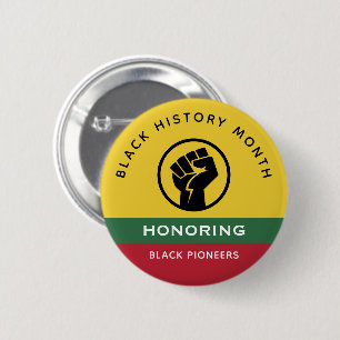 Zwarte Geschiedenis Maand Afro-Amerikaanse Gebogen Ronde Button 5,7 Cm