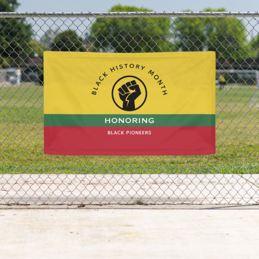 Zwarte Geschiedenis Maand Afro-Amerikaanse Gebogen Spandoek (Insitu)