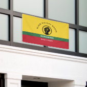 Zwarte Geschiedenis Maand Afro-Amerikaanse Gebogen Spandoek (Buitenkant Gebouw)