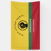 Zwarte Geschiedenis Maand Afro-Amerikaanse Gebogen Spandoek (Verticaal)