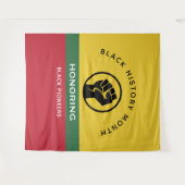 Zwarte Geschiedenis Maand Afro-Amerikaanse Gebogen Wandkleed (Voorkant (horizontaal))