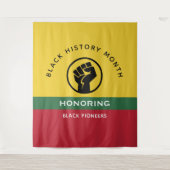 Zwarte Geschiedenis Maand Afro-Amerikaanse Gebogen Wandkleed (Voorkant)