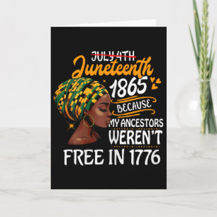 Zwarte Geschiedenis Maand Afro-Amerikaanse Junetee Kaart