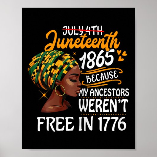 Zwarte Geschiedenis Maand Afro-Amerikaanse Junetee Poster (Voorkant)