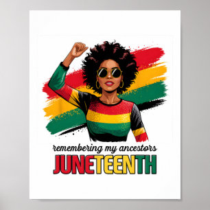 Zwarte Geschiedenis Maand Afro-Amerikaanse Junetee Poster