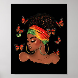 Zwarte Geschiedenis Maand Afro-Amerikaanse Vlinder Poster