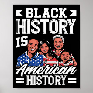 Zwarte Geschiedenis Maand Amerika Vlag Amerikaanse Poster