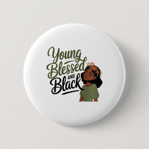 Zwarte Geschiedenis Maand Bewustzijn Gezegende Zwa Ronde Button 5,7 Cm