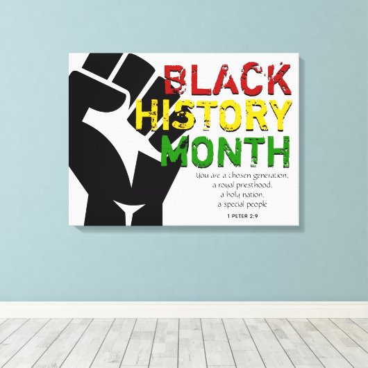 ZWARTE GESCHIEDENIS MAAND Christelijke Bijbelscrip Canvas Afdruk (Insitu (Houten vloer))