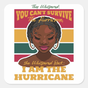 Zwarte Geschiedenis Maand Citaat, Melanine Vrouw O Vierkante Sticker