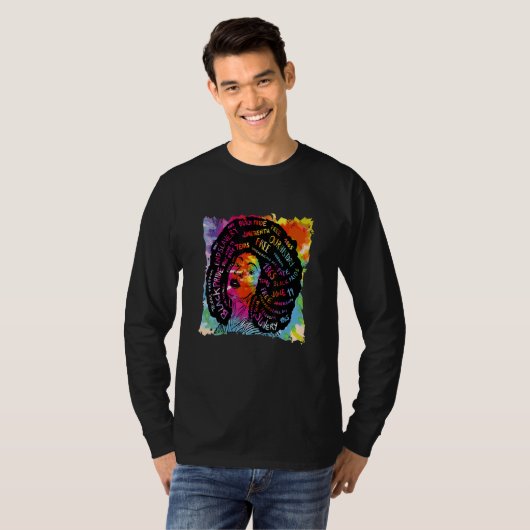 Zwarte geschiedenis maand Cute Melanin Queen Afric T-shirt (Voorkant volledig)