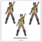 Zwarte Geschiedenis Maand Drie Kleuren Dansers Sticker (Vel)