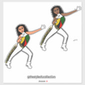 Zwarte Geschiedenis Maand Drie-kleurendansers #2 Sticker (Vel)