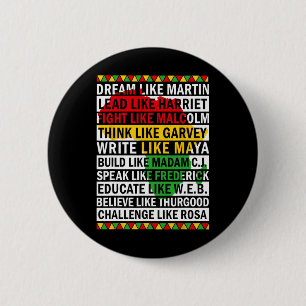 Zwarte Geschiedenis Maand Droom Als Afrikaanse Lei Ronde Button 5,7 Cm