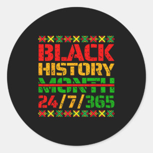 Zwarte Geschiedenis Maand Eén maand kan onze gesch Ronde Sticker