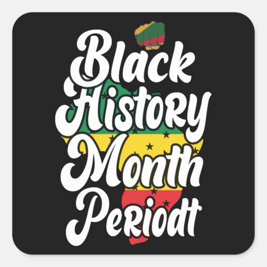 Zwarte geschiedenis maand februari Melanin Sista B Vierkante Sticker (Voorkant)