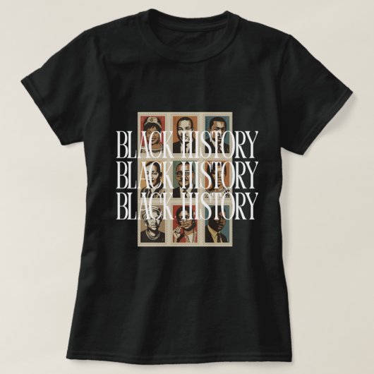 Zwarte Geschiedenis Maand Figuren Aangepaste Grafi T-shirt (Design voorkant)