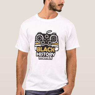 Zwarte Geschiedenis Maand Gamer Controller Grunge T-shirt