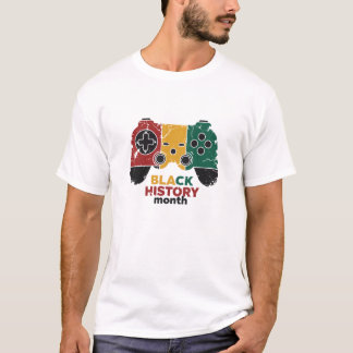 Zwarte Geschiedenis Maand Gamer Vlag Vervallen Con T-shirt