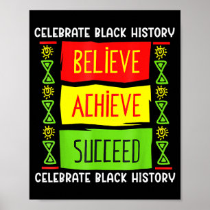 Zwarte Geschiedenis Maand Geloof Bereik Succes Afr Poster
