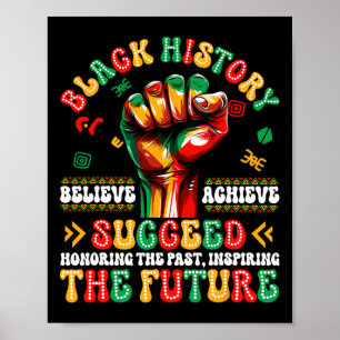Zwarte Geschiedenis Maand Geloof Bereik Succes Afr Poster